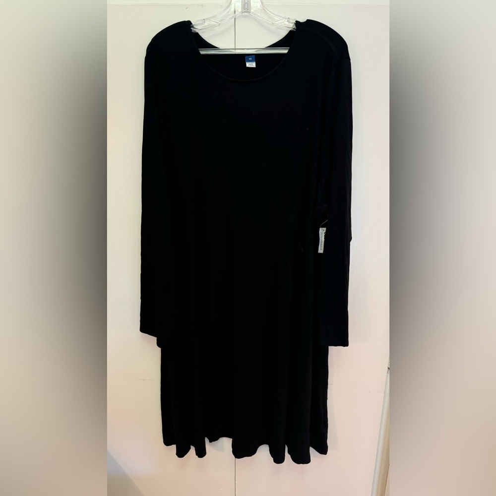 Super Soft Black Long Sleeve Swing Dress - Old Navy - NWT - 4X